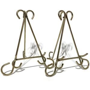 Solid Brass Table Top Easel 10 Inches Tall Set of Two
